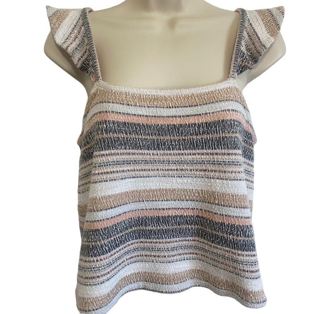 MADEWELL Texture & Thread Ruffle Strap Striped Ta… - image 3